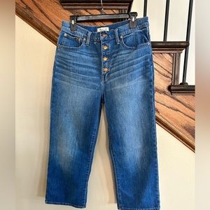 Madewell slim wide leg cropped jeans